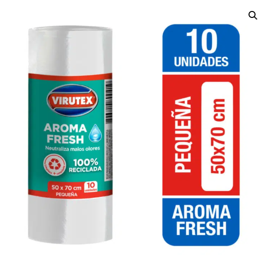 Bolsas de Basura Ecológicas Virutex Aroma Fresh – Pequeña 50×70 cm