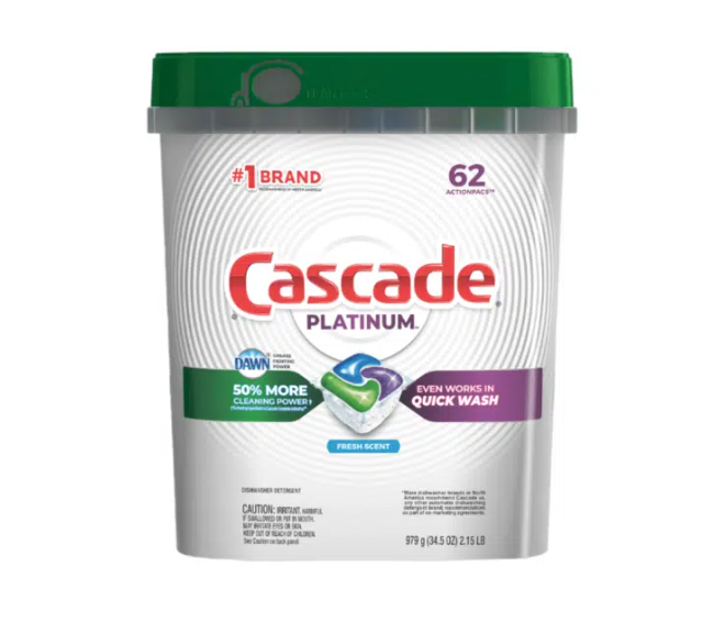 Detergente Lavavajillas Cápsulas Cascade Pods 62 Unid