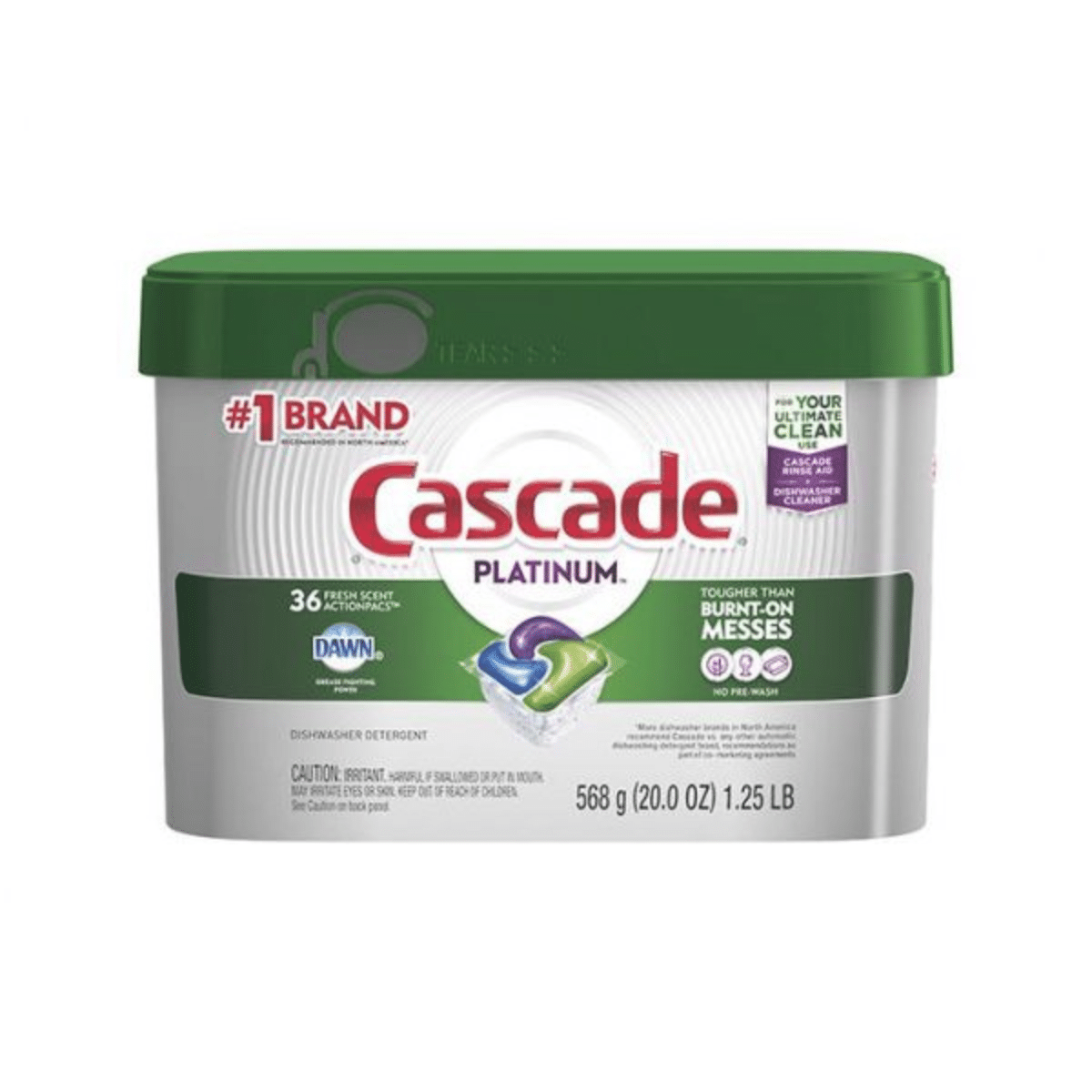 Detergente Lavavajillas Cápsulas Cascade Pods Free & Clear Limón – 36 Unid