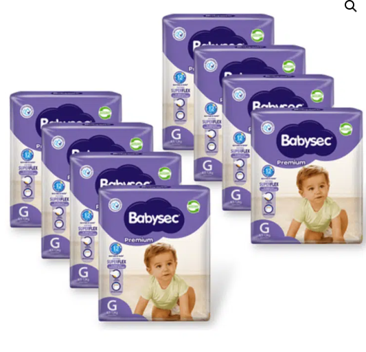 Pañales Babysec Premium Talla G – Pack x144 Unidades