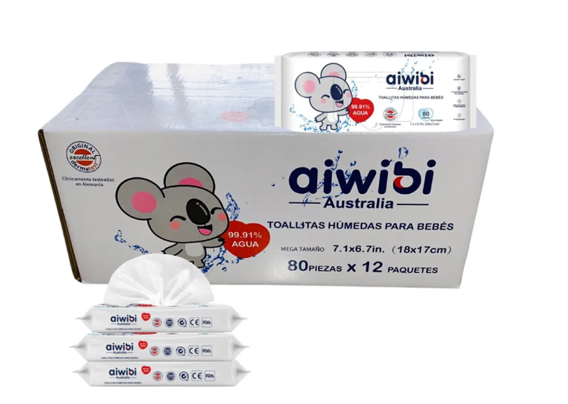 Toallas Húmedas Aiwibi 99% Agua – Pack x12 (960 Unidades)