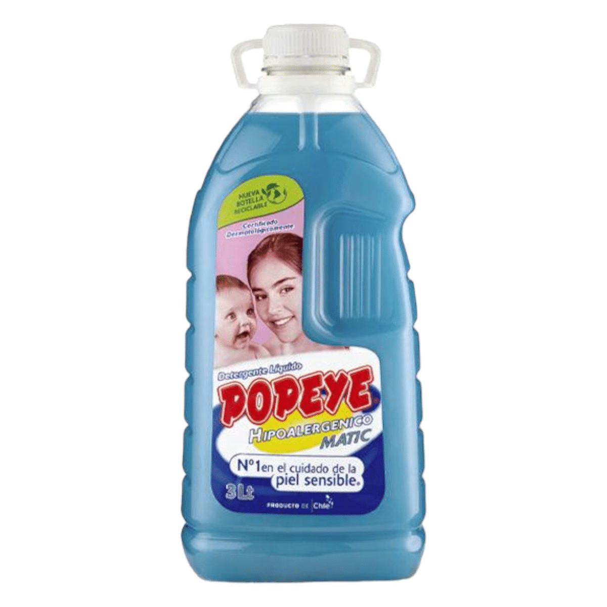 Detergente Líquido Popeye Hipoalergénico – 3 Lts