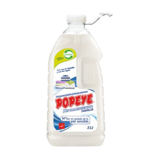 Detergente Líquido Popeye Hipoalergénico Sin Colorantes – 3 Lts