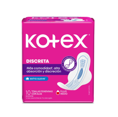 Kotex Toalla higiénica ultrafina extrasuave discreta 10 unidades