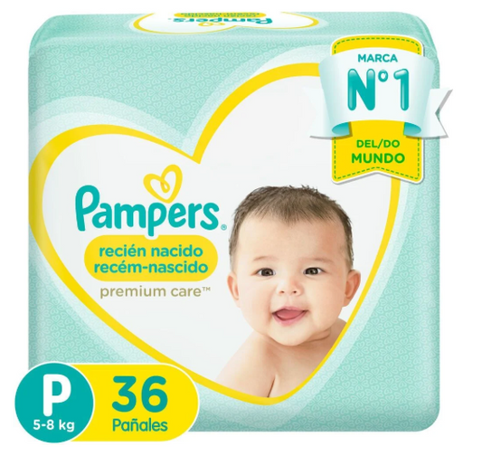 Pañales Pampers Premium Care Talla P – 36 unidades