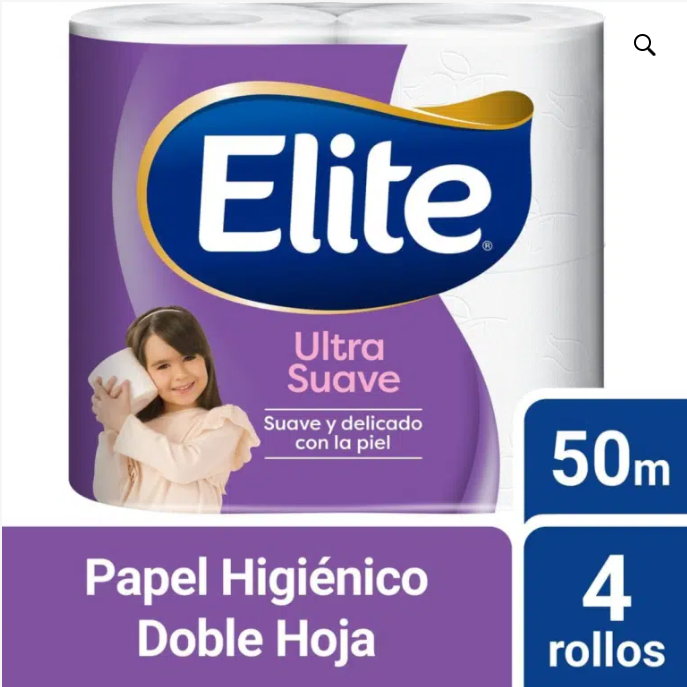 Papel Higiénico Elite Ultra Suave 50 mts – 4 Rollos