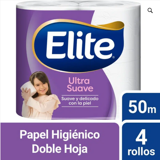 Papel Higiénico Elite Ultra Suave 50 mts – 4 Rollos