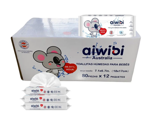 Toallas Húmedas Aiwibi 99% Agua – Pack x12 (960 Unidades)